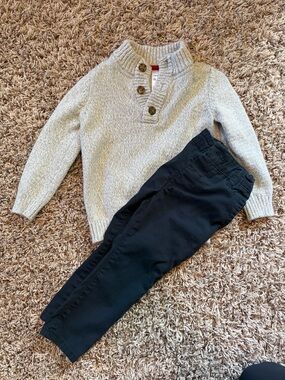 Carters Knit Button-Front Sweater and  Pants Set